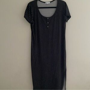 Majora black pinstripe maxi dress